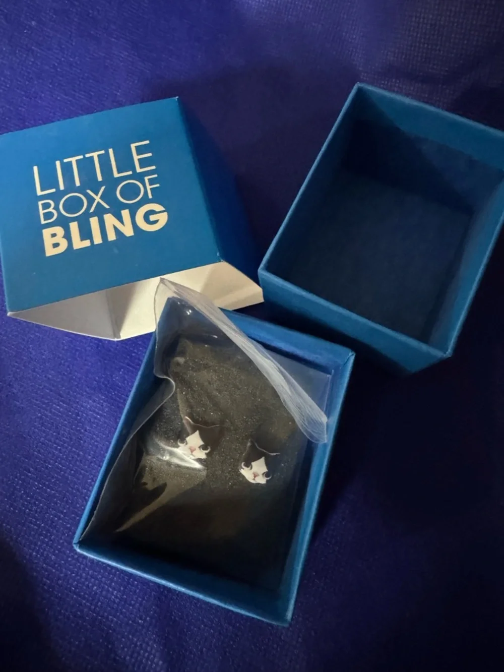 Black and White Cat Face Stud Earrings Pet Lover Jewelry - Super cute - NWT/NIB